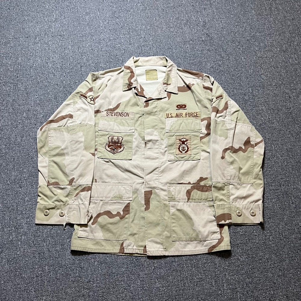 Vintage US Air Force Desert Camo Combat Jacket Small Short Tan 3 Color DCU 90s